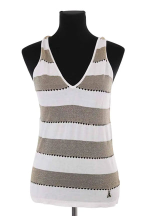 Top sans manche Patrizia Pepe Doré en Coton, taille XS - Seconde Main