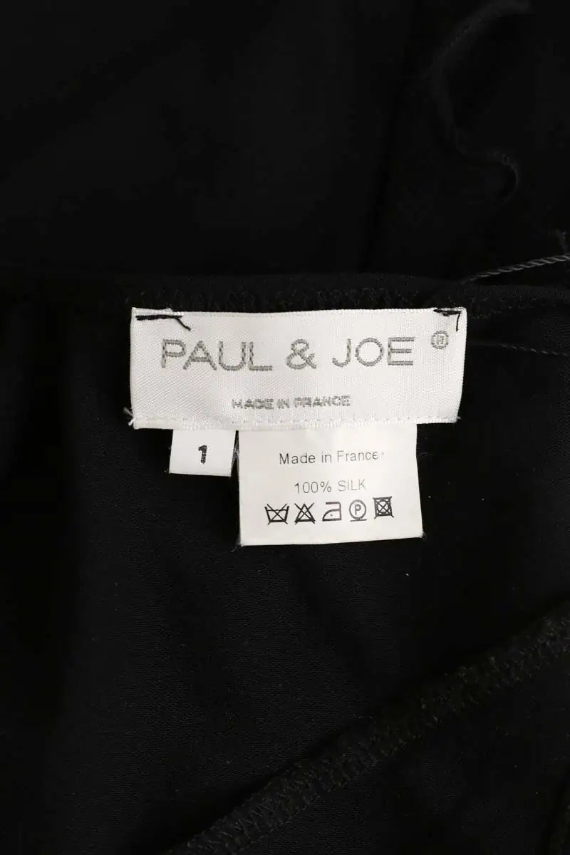 Top sans manche Paul & Joe Noir en Soie