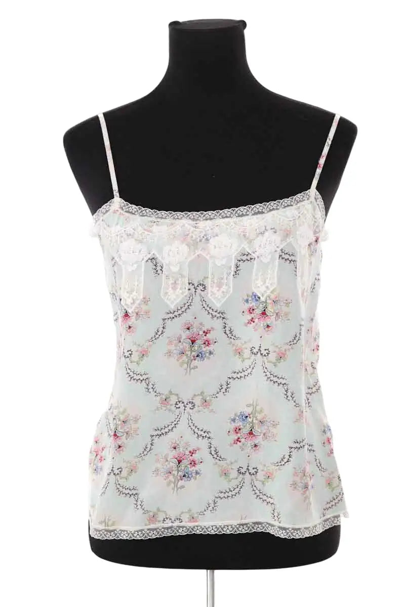 Top sans manche Paul & Joe Vert en Soie, taille M - Seconde Main