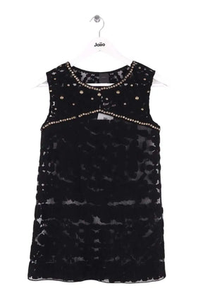 Top sans manche Pinko Noir en Synthétique, taille XS - Seconde Main