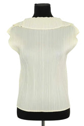 Top sans manche Pleats Please Jaune en Synthétique, taille XXL - Seconde Main