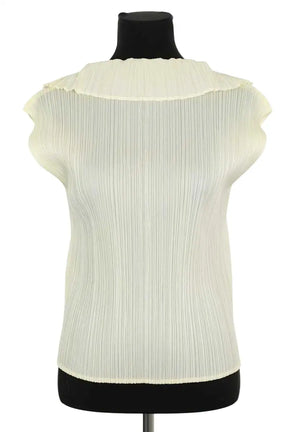 Top sans manche Pleats Please Jaune en Synthétique, taille XXL - Seconde Main