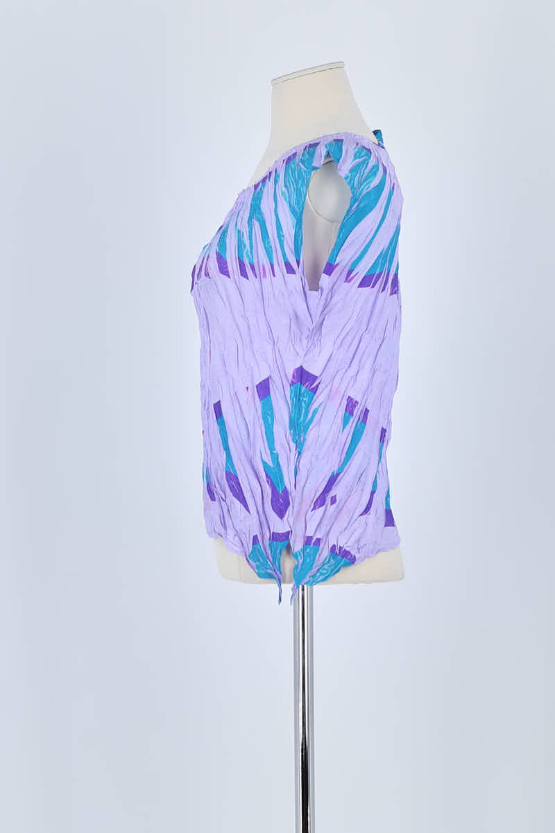 Top sans manche Pleats Please Violet en Polyester