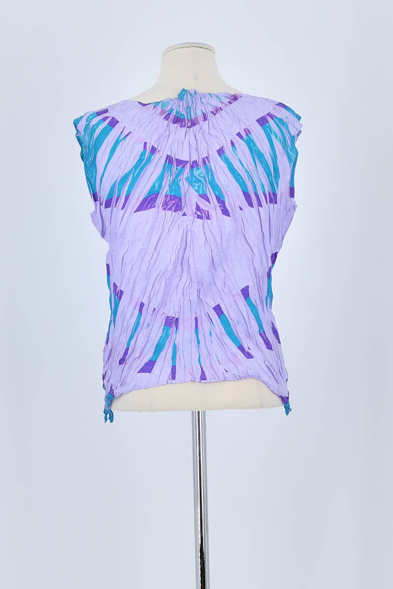 Top sans manche Pleats Please Violet en Polyester
