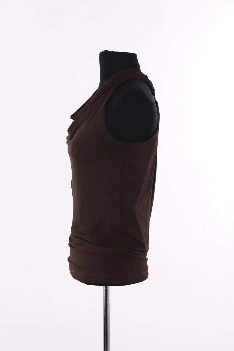 Top sans manche Plein Sud Marron en Viscose