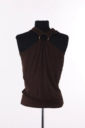 Top sans manche Plein Sud Marron en Viscose