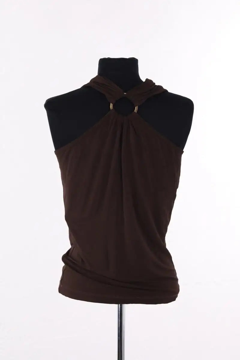 Top sans manche Plein Sud Marron en Viscose