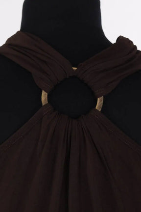 Top sans manche Plein Sud Marron en Viscose