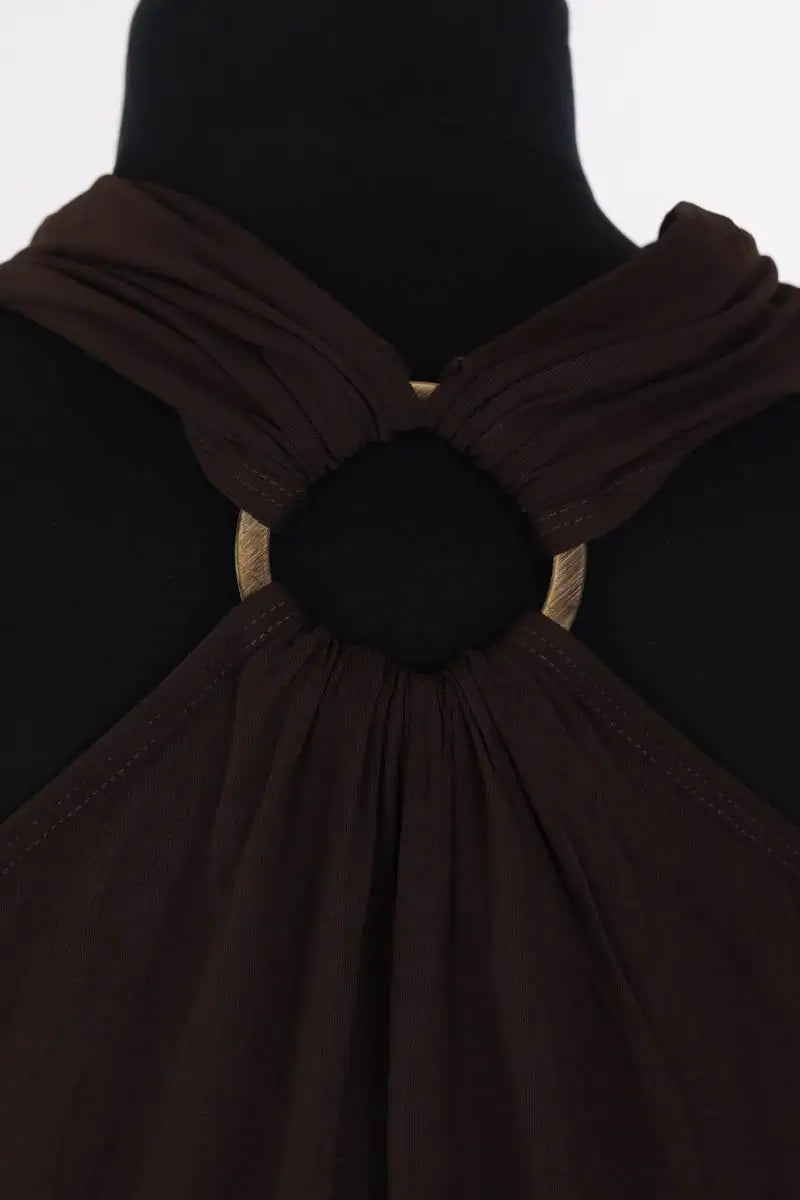 Top sans manche Plein Sud Marron en Viscose