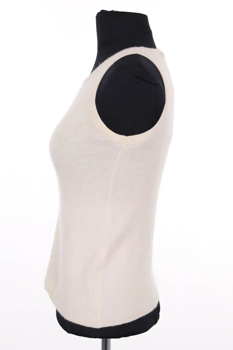 Top sans manche Prada Beige en Cachemire