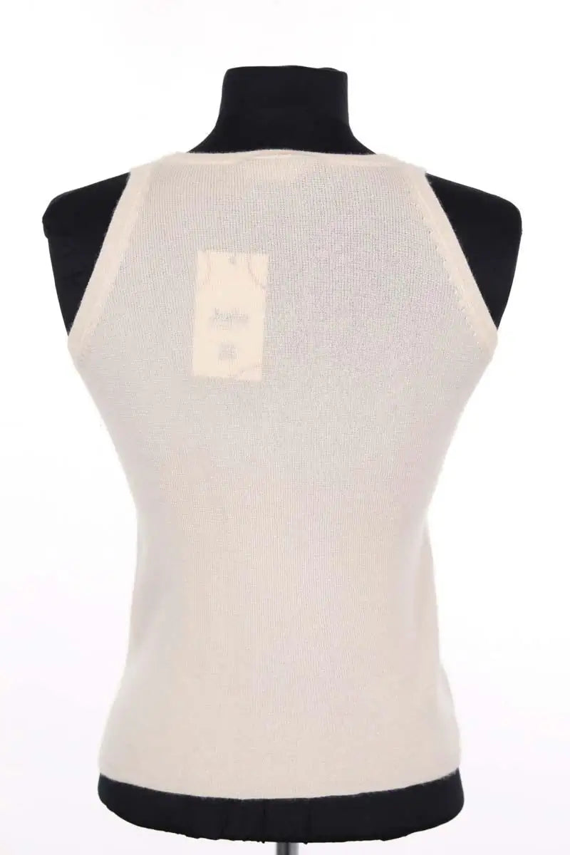 Top sans manche Prada Beige en Cachemire