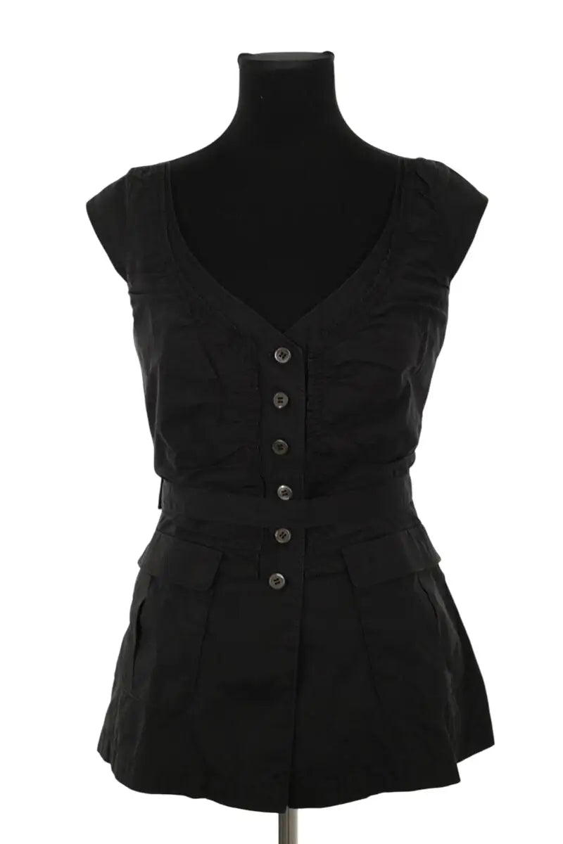 Top sans manche Prada Noir en Coton, taille L - Seconde Main