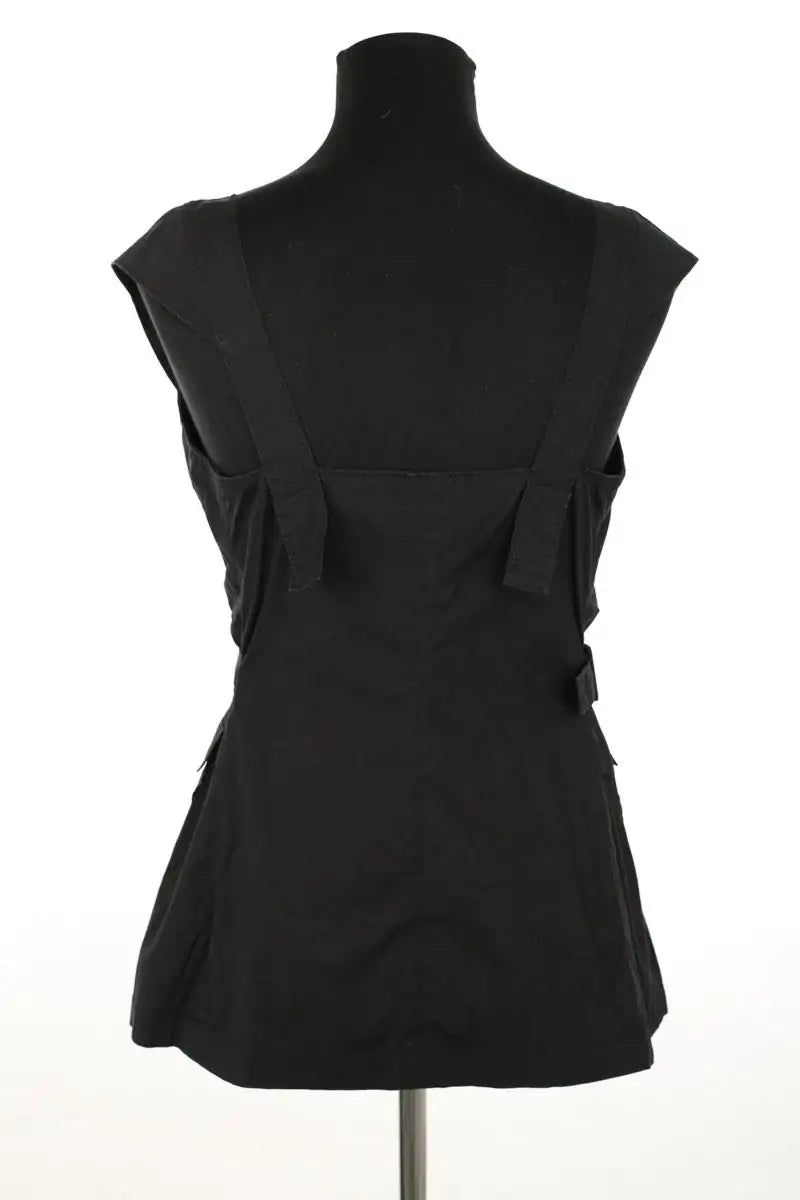 Top sans manche Prada Noir en Coton