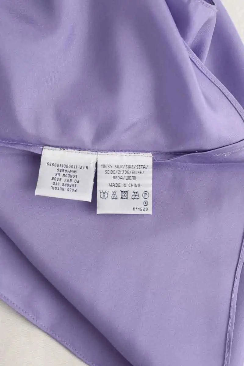 Top sans manche Ralph Lauren Violet en Soie