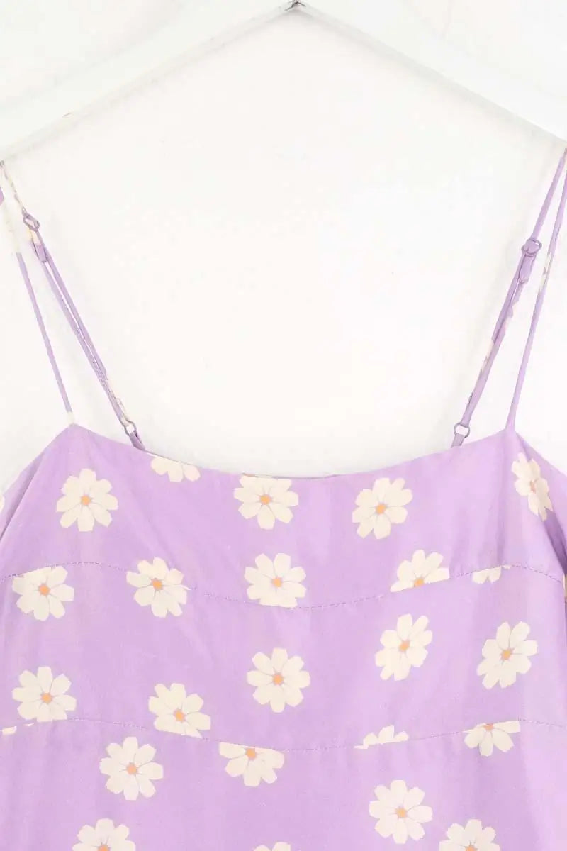 Top sans manche Réalisation Violet en Soie