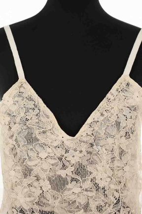 Top sans manche Roseanna Ecru en Dentelle