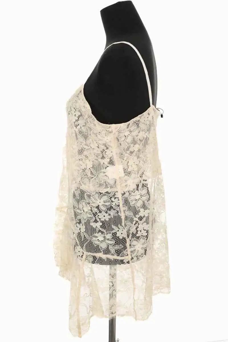 Top sans manche Roseanna Ecru en Dentelle