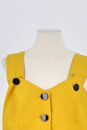 Top sans manche Saint Laurent Jaune en Polyester