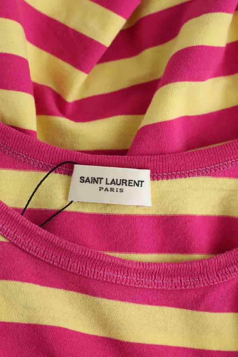 Top sans manche Saint Laurent Rose en Coton