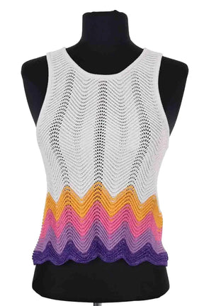 Top sans manche Sandro Argent en Viscose, taille XS - Seconde Main
