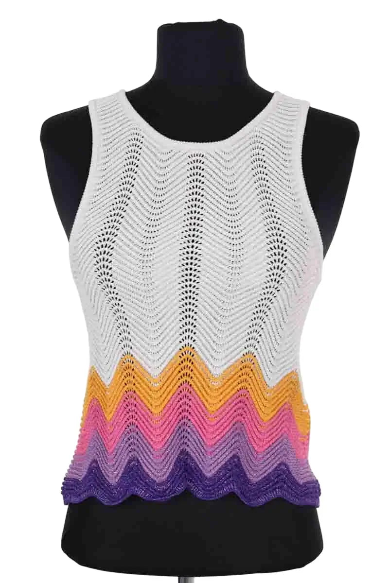 Top sans manche Sandro Argent en Viscose, taille XS - Seconde Main
