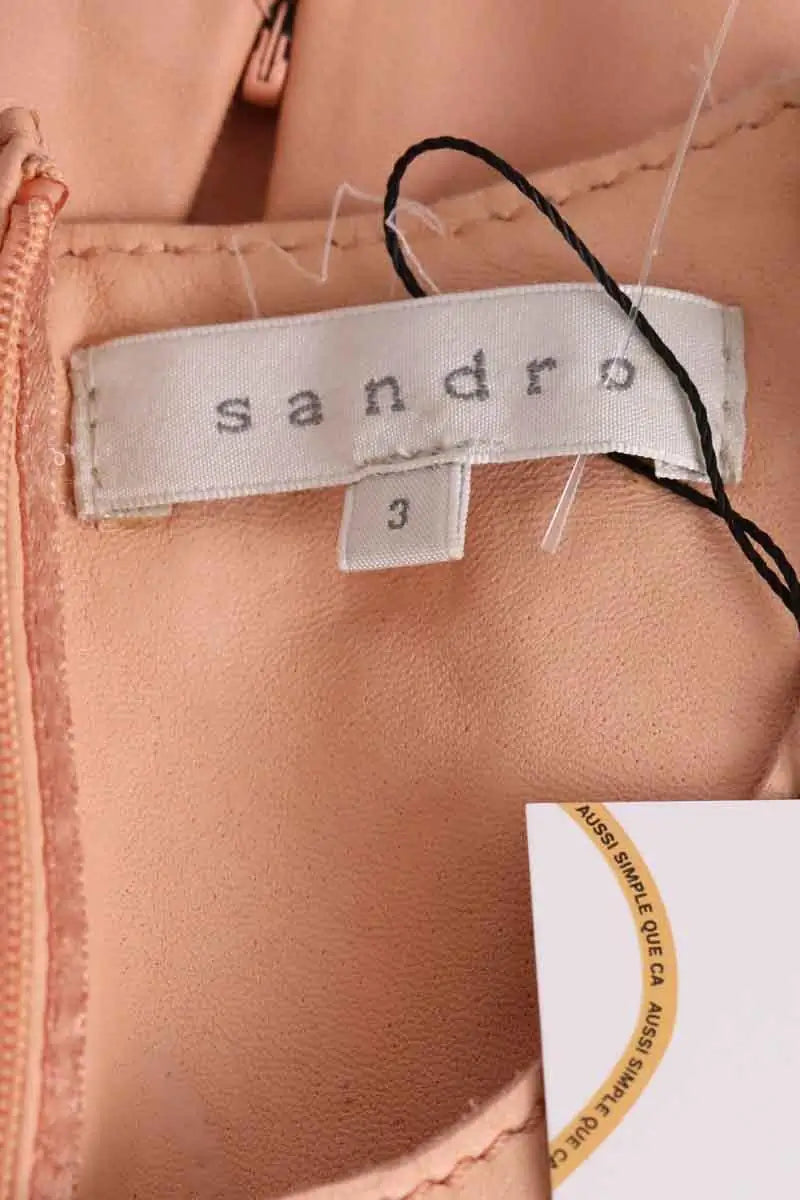 Top sans manche Sandro Beige en Cuir