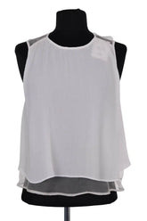 Top sans manche Sandro Blanc en Synthétique, taille S - Seconde Main