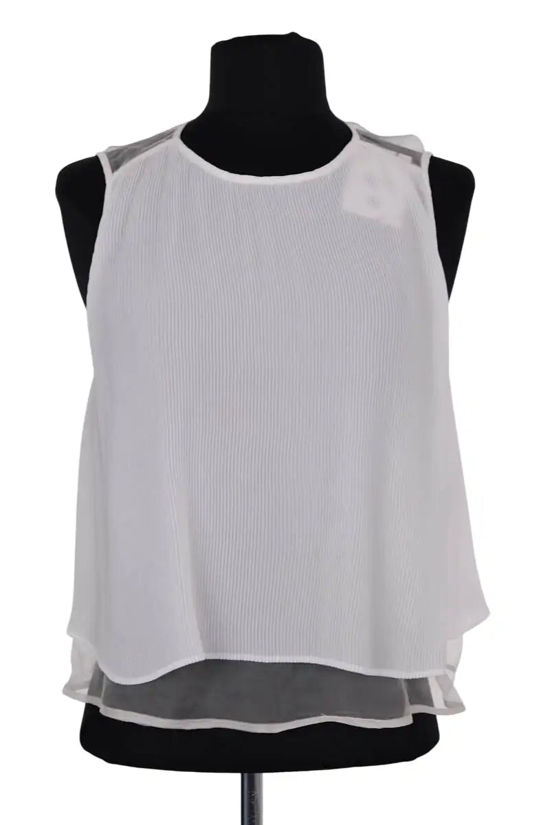 Top sans manche Sandro Blanc en Synthétique, taille S - Seconde Main