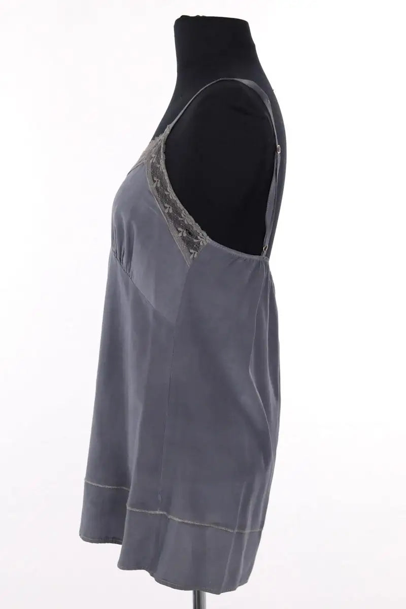 Top sans manche Sandro Gris en Soie