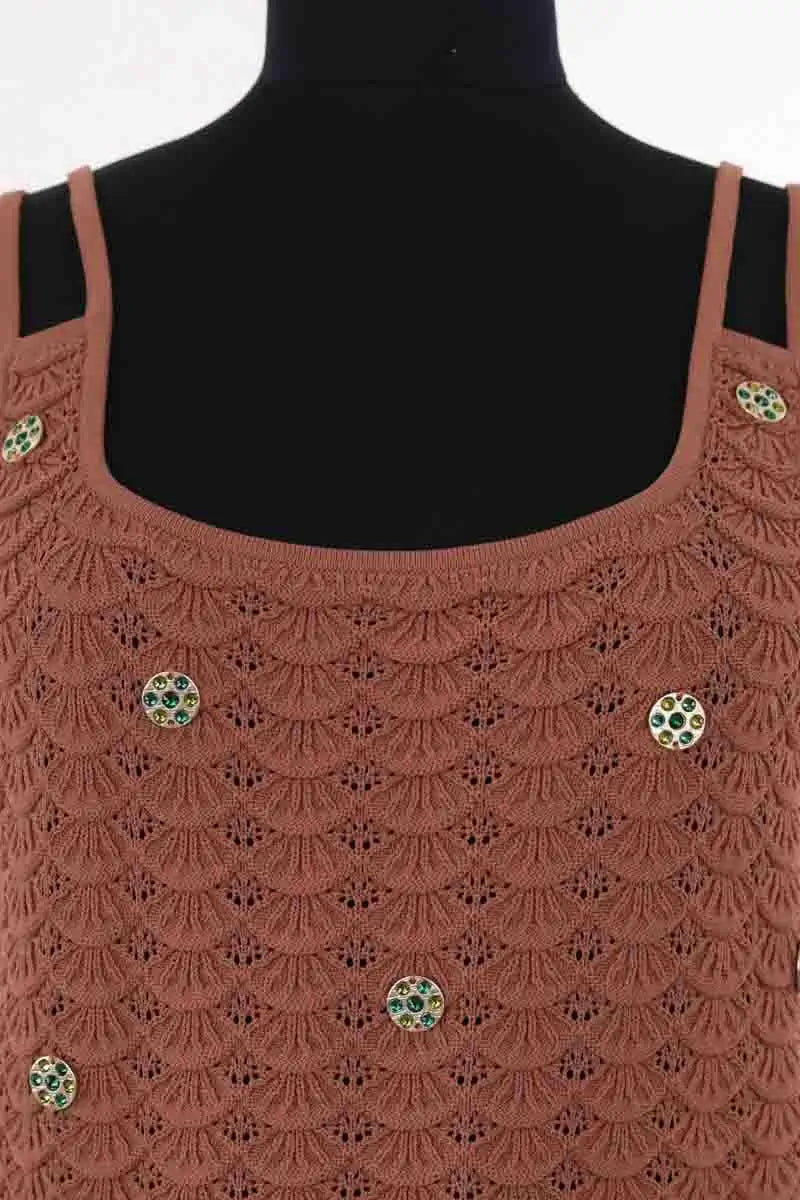 Top sans manche Sandro Marron en Viscose