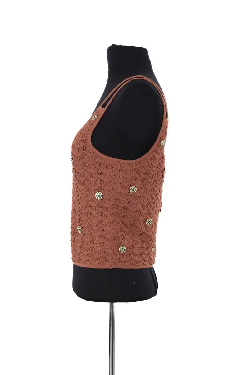 Top sans manche Sandro Marron en Viscose