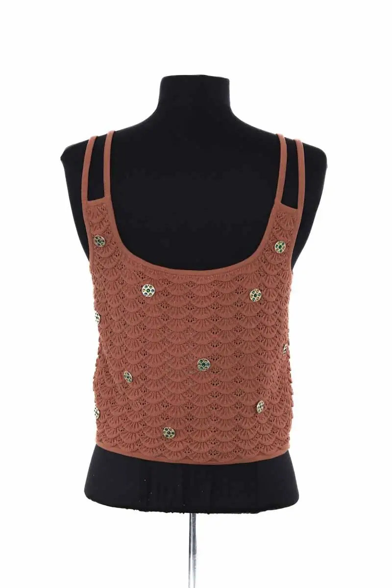 Top sans manche Sandro Marron en Viscose