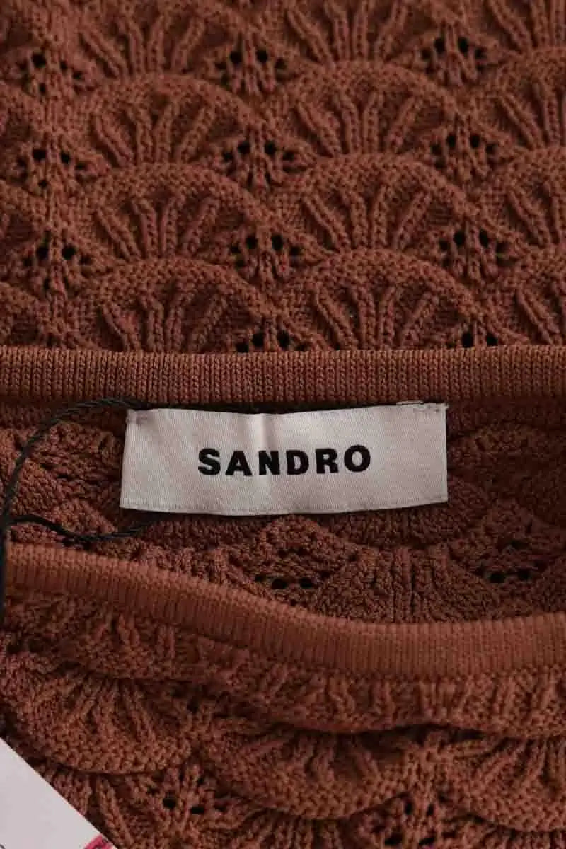 Top sans manche Sandro Marron en Viscose