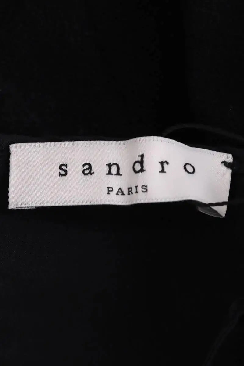 Top sans manche Sandro Noir en Soie