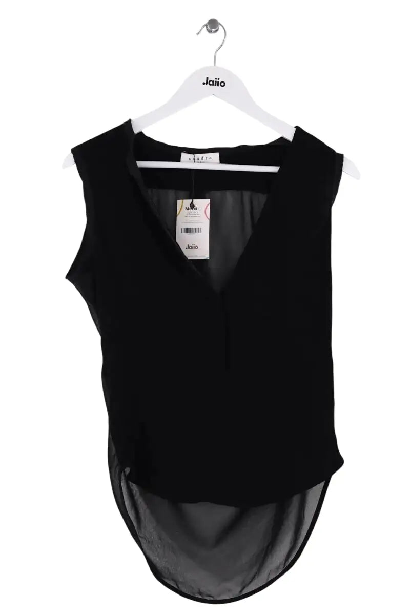 Top sans manche Sandro Noir en Synthétique, taille S - Seconde Main