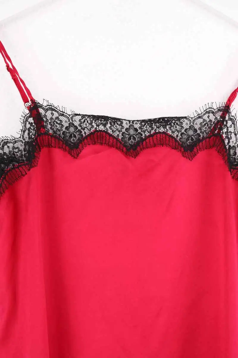 Top sans manche Sandro Rouge en Soie