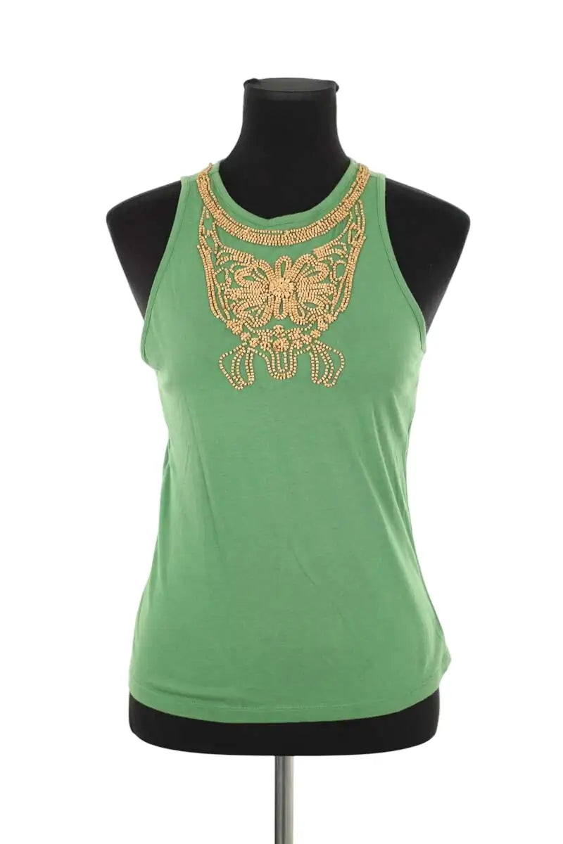 Top sans manche See By Chloé Vert en Coton, taille L - Seconde Main