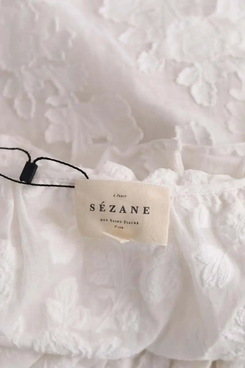 Top sans manche Sézane Blanc en Coton