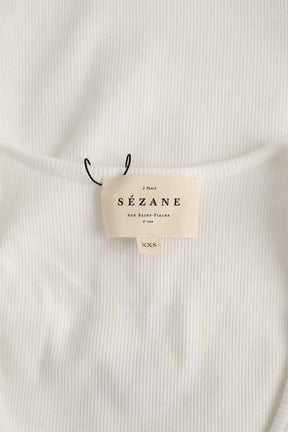 Top sans manche Sézane Blanc en Coton