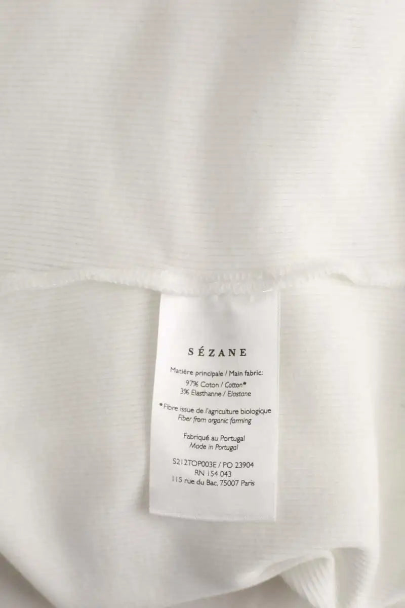 Top sans manche Sézane Blanc en Coton