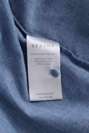 Top sans manche Sézane Bleu en Coton