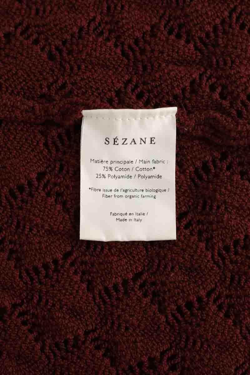 Top sans manche Sézane Bordeaux en Coton