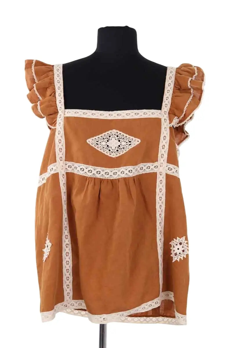 Top sans manche Sézane Camel en Coton, taille XXL - Seconde Main