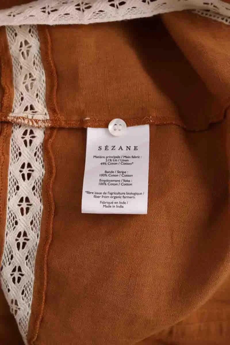 Top sans manche Sézane Camel en Coton