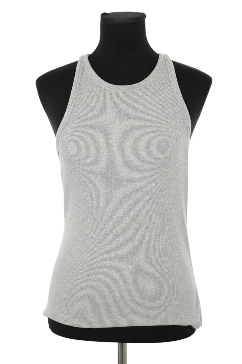 Top sans manche Sézane Gris en Coton, taille L - Seconde Main