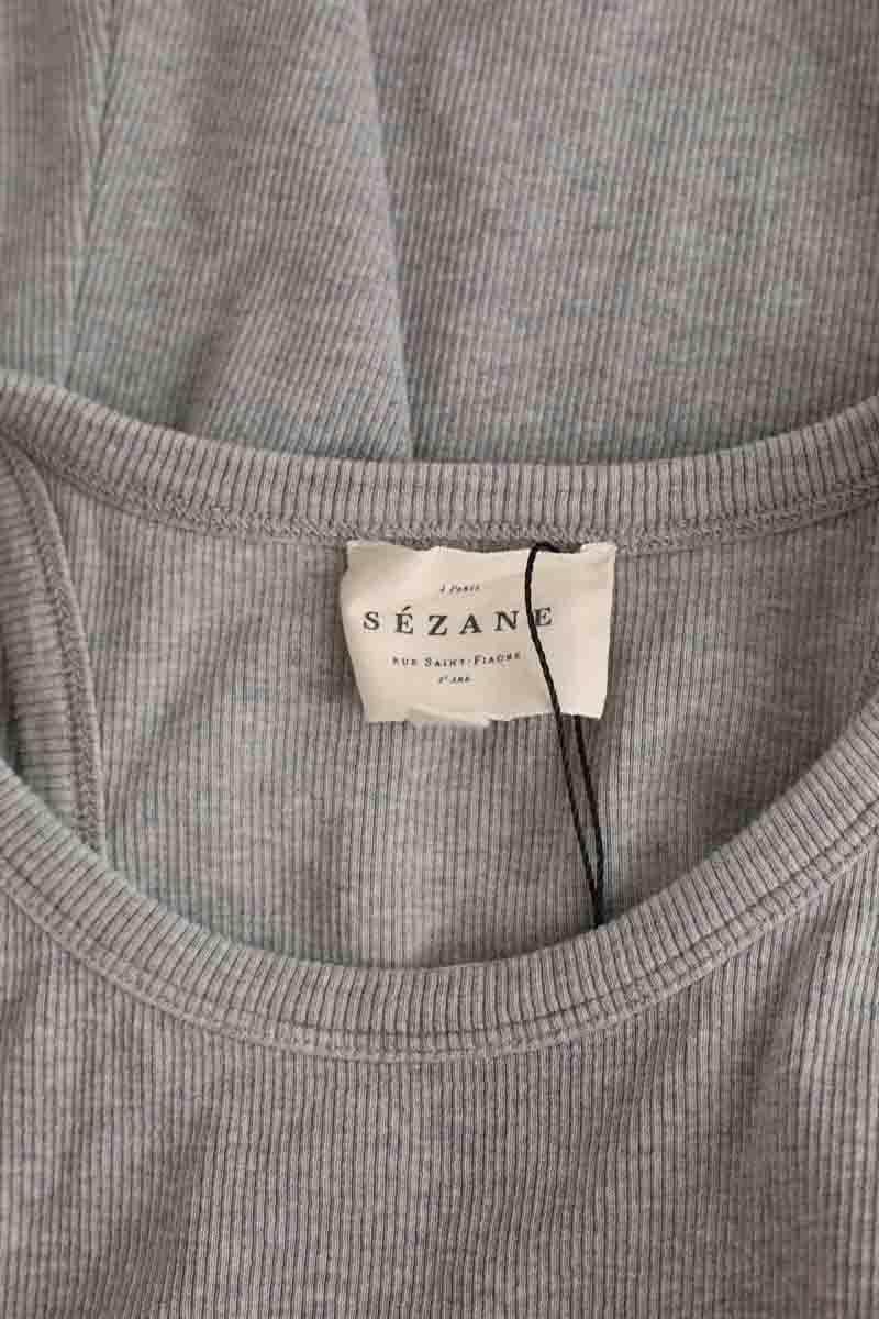 Top sans manche Sézane Gris en Coton