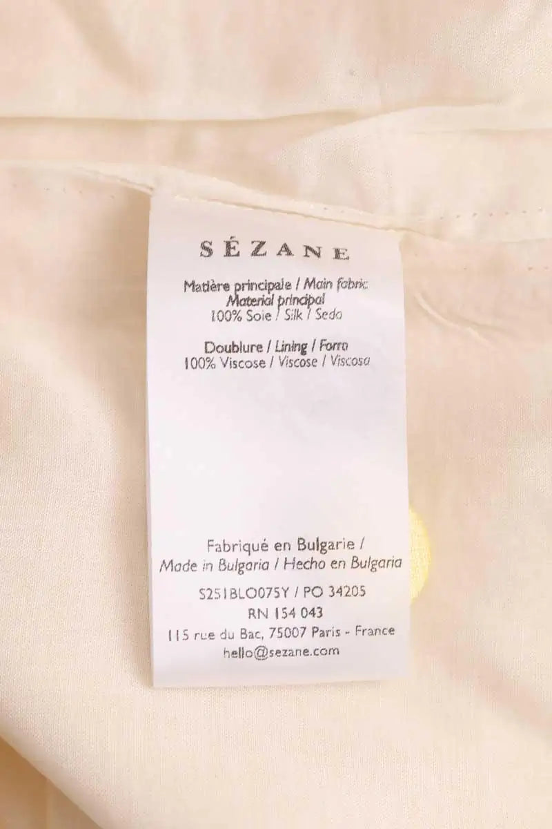 Top sans manche Sézane Jaune en Lin