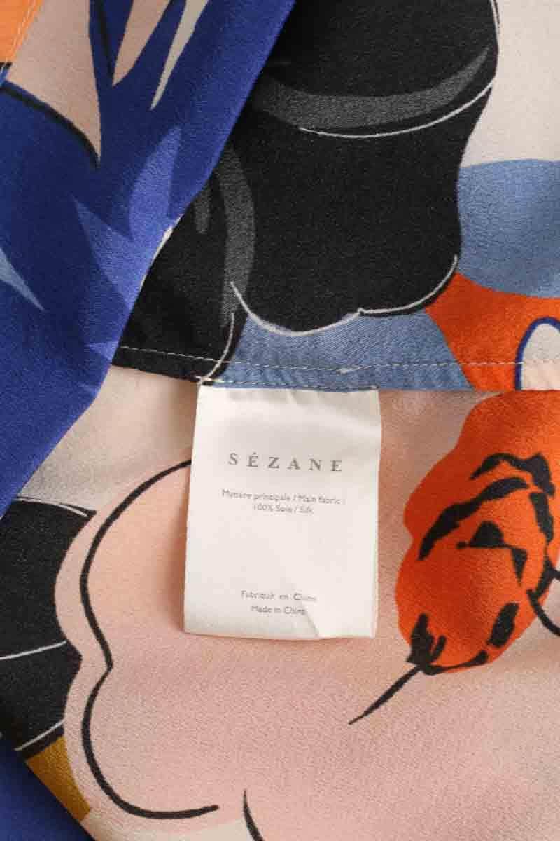 Top sans manche Sézane Multicolore en Soie