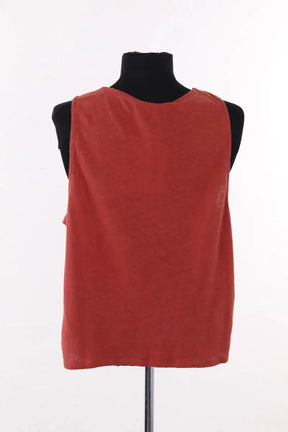 Top sans manche Sézane Rouge en Coton