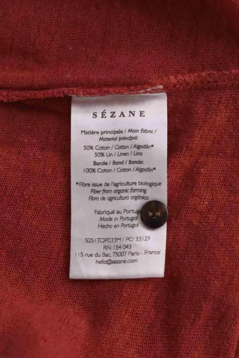 Top sans manche Sézane Rouge en Coton